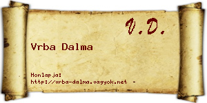 Vrba Dalma névjegykártya